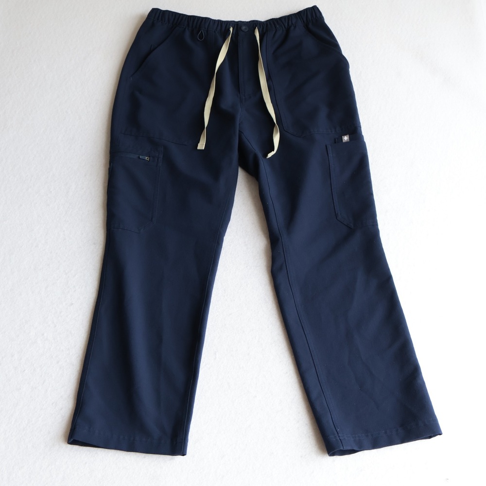 FIGS Cairo Cargo Scrub Pants Mens Small Short Navy Blue Technical Collection